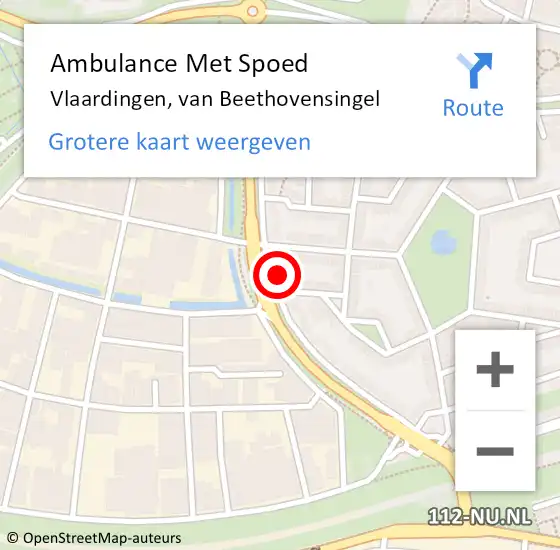 Locatie op kaart van de 112 melding: Ambulance Met Spoed Naar Vlaardingen, van Beethovensingel op 21 februari 2024 00:09