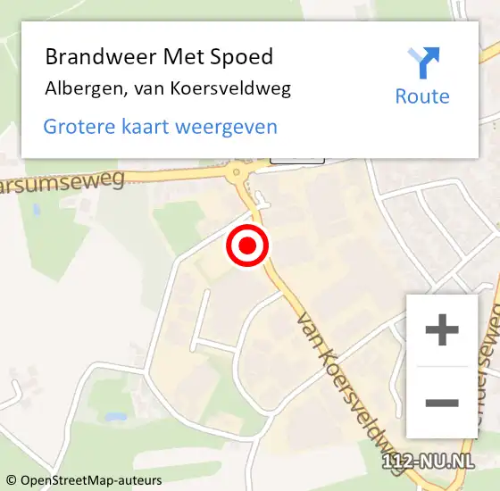 Locatie op kaart van de 112 melding: Brandweer Met Spoed Naar Albergen, van Koersveldweg op 21 februari 2024 06:00