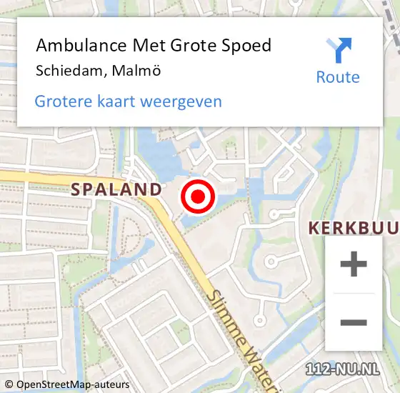 Locatie op kaart van de 112 melding: Ambulance Met Grote Spoed Naar Schiedam, Malmö op 21 februari 2024 07:21
