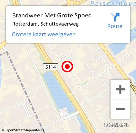 Locatie op kaart van de 112 melding: Brandweer Met Grote Spoed Naar Rotterdam, Schuttevaerweg op 21 februari 2024 07:43