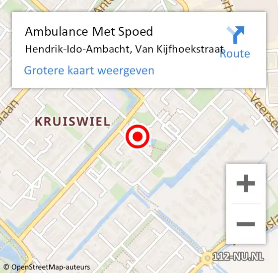 Locatie op kaart van de 112 melding: Ambulance Met Spoed Naar Hendrik-Ido-Ambacht, Van Kijfhoekstraat op 21 februari 2024 08:33