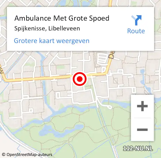 Locatie op kaart van de 112 melding: Ambulance Met Grote Spoed Naar Spijkenisse, Libelleveen op 21 februari 2024 10:11