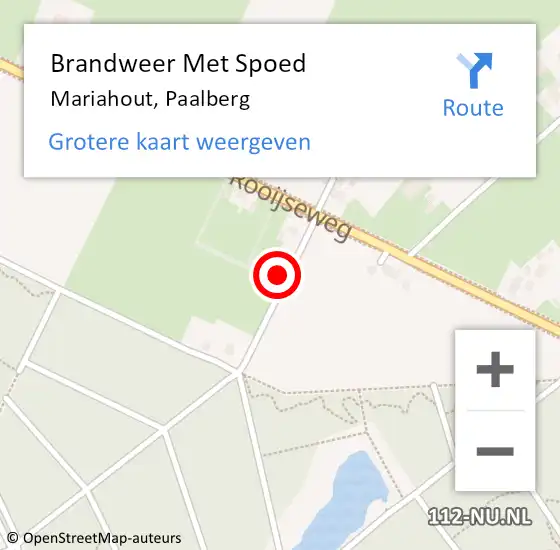 Locatie op kaart van de 112 melding: Brandweer Met Spoed Naar Mariahout, Paalberg op 21 februari 2024 10:24