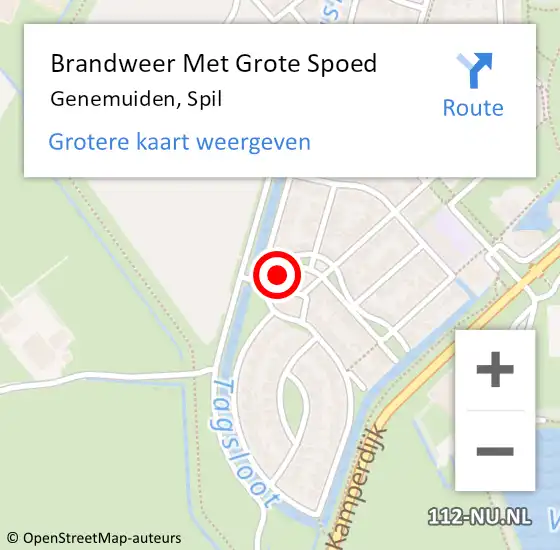 Locatie op kaart van de 112 melding: Brandweer Met Grote Spoed Naar Genemuiden, Spil op 21 februari 2024 11:08