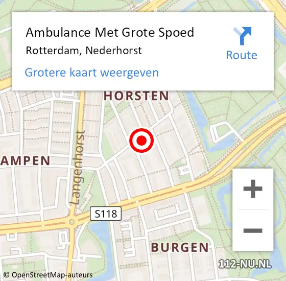 Locatie op kaart van de 112 melding: Ambulance Met Grote Spoed Naar Rotterdam, Nederhorst op 21 februari 2024 11:30