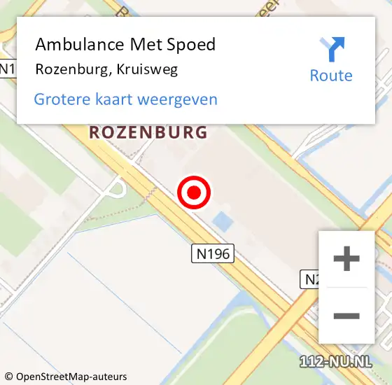 Locatie op kaart van de 112 melding: Ambulance Met Spoed Naar Rozenburg, Kruisweg op 21 februari 2024 12:30