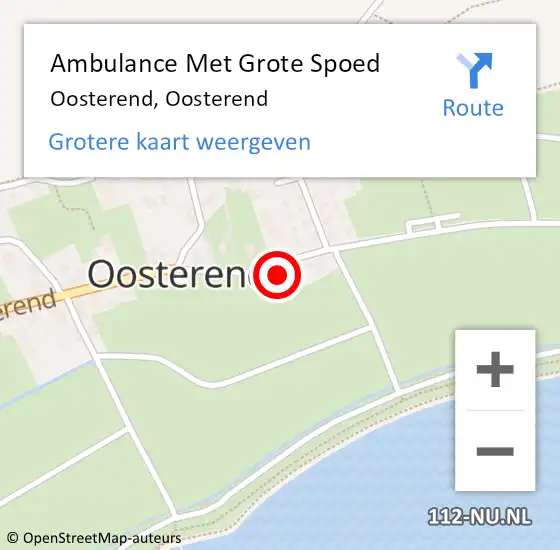 Locatie op kaart van de 112 melding: Ambulance Met Grote Spoed Naar Oosterend, Oosterend op 21 februari 2024 12:30