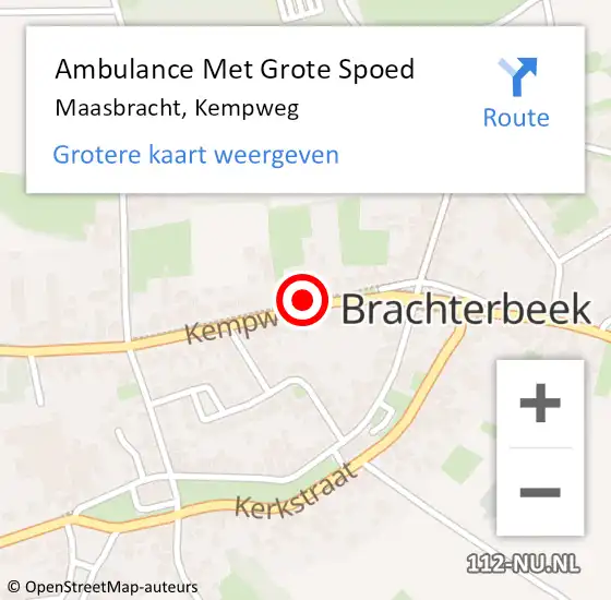 Locatie op kaart van de 112 melding: Ambulance Met Grote Spoed Naar Maasbracht, Kempweg op 21 februari 2024 13:41