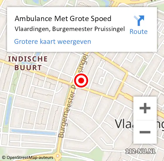 Locatie op kaart van de 112 melding: Ambulance Met Grote Spoed Naar Vlaardingen, Burgemeester Pruissingel op 21 februari 2024 13:56