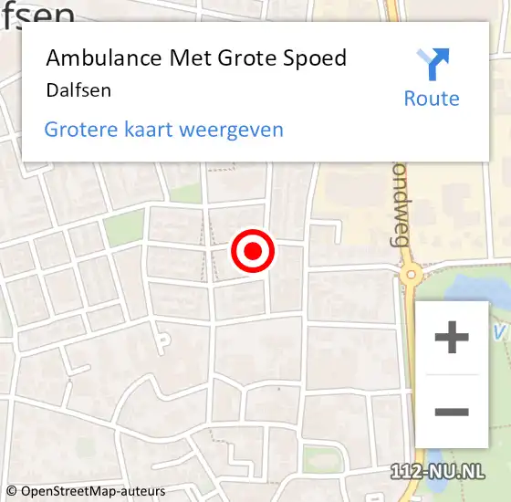 Locatie op kaart van de 112 melding: Ambulance Met Grote Spoed Naar Dalfsen op 21 februari 2024 14:50