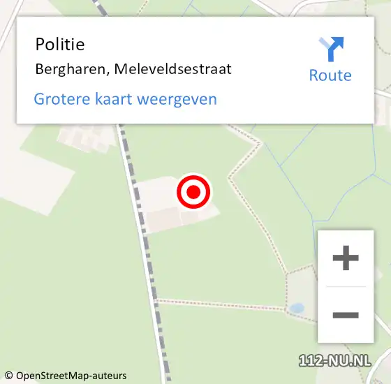 Locatie op kaart van de 112 melding: Politie Bergharen, Meleveldsestraat op 21 februari 2024 16:33