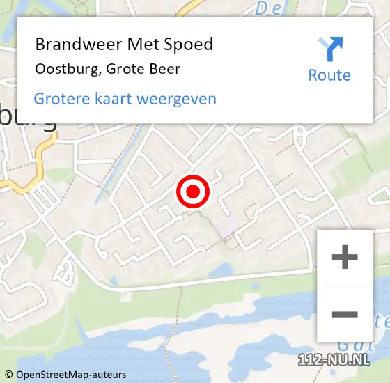 Locatie op kaart van de 112 melding: Brandweer Met Spoed Naar Oostburg, Grote Beer op 21 februari 2024 17:49