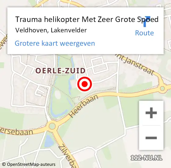 Locatie op kaart van de 112 melding: Trauma helikopter Met Zeer Grote Spoed Naar Veldhoven, Lakenvelder op 21 februari 2024 19:31