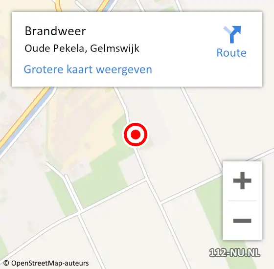 Locatie op kaart van de 112 melding: Brandweer Oude Pekela, Gelmswijk op 21 februari 2024 20:49