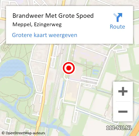 Locatie op kaart van de 112 melding: Brandweer Met Grote Spoed Naar Meppel, Ezingerweg op 26 september 2014 17:11