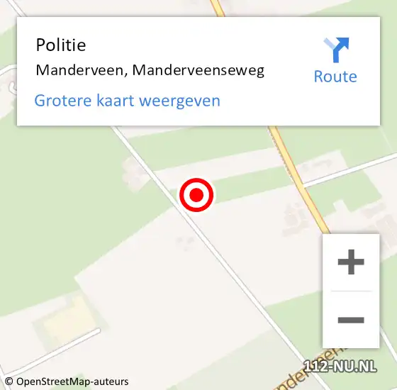 Locatie op kaart van de 112 melding: Politie Manderveen, Manderveenseweg op 22 februari 2024 01:00