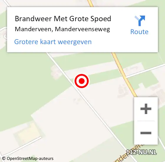 Locatie op kaart van de 112 melding: Brandweer Met Grote Spoed Naar Manderveen, Manderveenseweg op 22 februari 2024 01:00