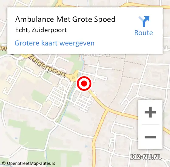 Locatie op kaart van de 112 melding: Ambulance Met Grote Spoed Naar Echt, Zuiderpoort op 22 februari 2024 01:14