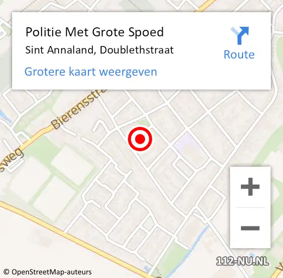 Locatie op kaart van de 112 melding: Politie Met Grote Spoed Naar Sint Annaland, Doublethstraat op 22 februari 2024 05:12