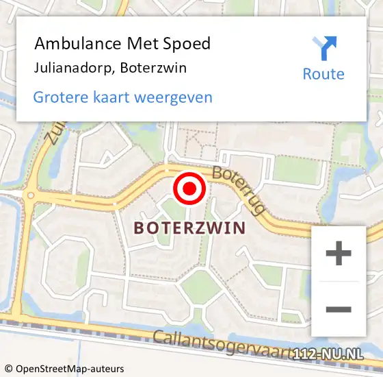Locatie op kaart van de 112 melding: Ambulance Met Spoed Naar Julianadorp, Boterzwin op 22 februari 2024 07:26