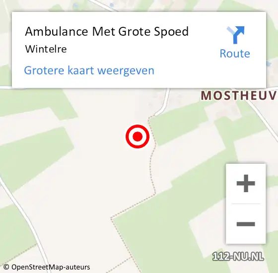 Locatie op kaart van de 112 melding: Ambulance Met Grote Spoed Naar Wintelre op 22 februari 2024 08:38
