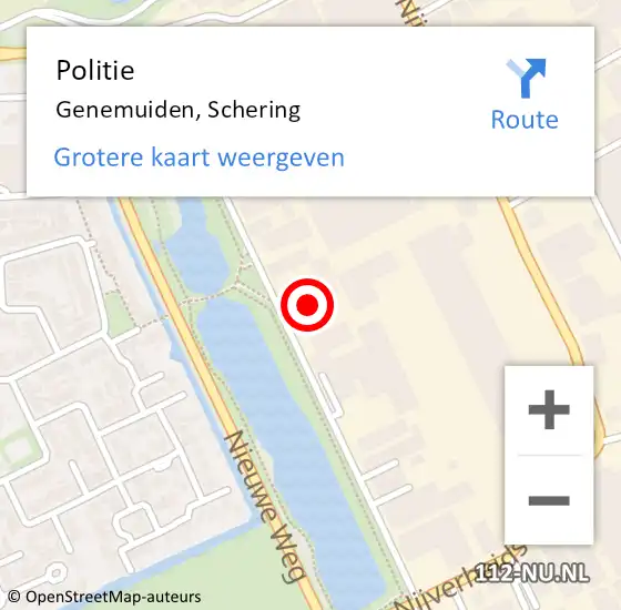 Locatie op kaart van de 112 melding: Politie Genemuiden, Schering op 22 februari 2024 14:12