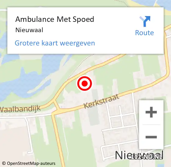Locatie op kaart van de 112 melding: Ambulance Met Spoed Naar Nieuwaal op 22 februari 2024 17:49