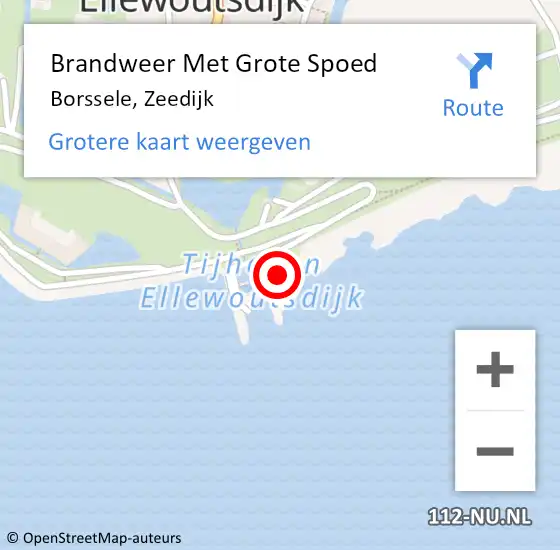 Locatie op kaart van de 112 melding: Brandweer Met Grote Spoed Naar Borssele, Zeedijk op 22 februari 2024 18:06