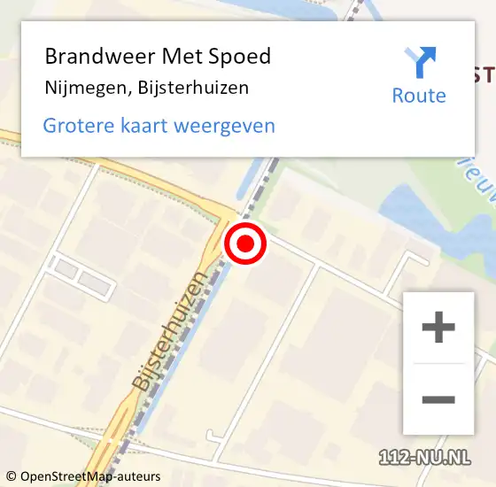 Locatie op kaart van de 112 melding: Brandweer Met Spoed Naar Nijmegen, Bijsterhuizen op 22 februari 2024 18:35