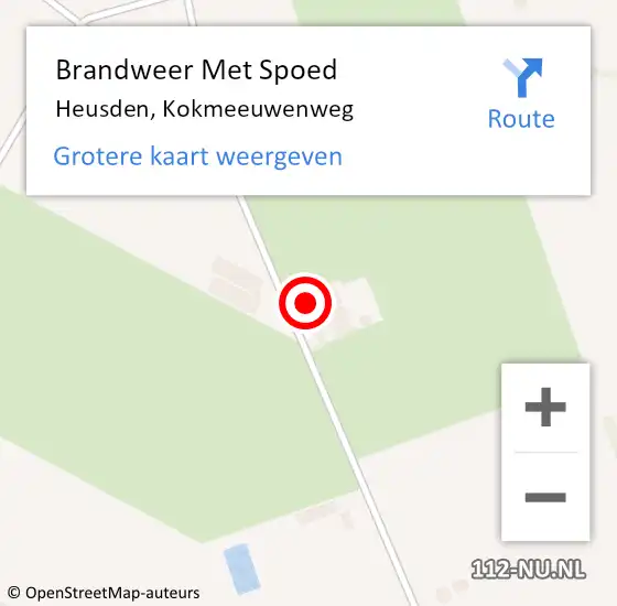Locatie op kaart van de 112 melding: Brandweer Met Spoed Naar Heusden, Kokmeeuwenweg op 22 februari 2024 19:27