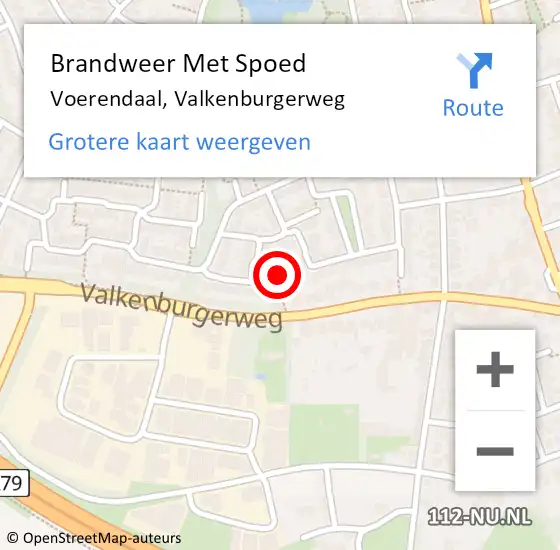 Locatie op kaart van de 112 melding: Brandweer Met Spoed Naar Voerendaal, Valkenburgerweg op 22 februari 2024 19:35