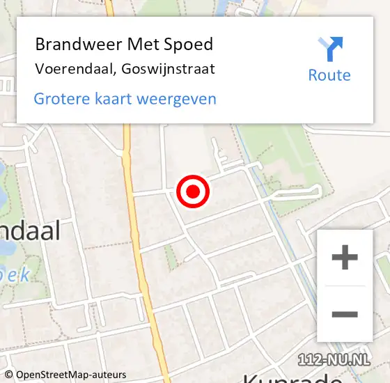 Locatie op kaart van de 112 melding: Brandweer Met Spoed Naar Voerendaal, Goswijnstraat op 22 februari 2024 19:41