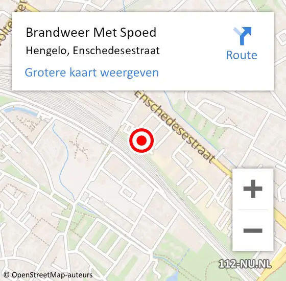 Locatie op kaart van de 112 melding: Brandweer Met Spoed Naar Hengelo, Enschedesestraat op 22 februari 2024 21:54