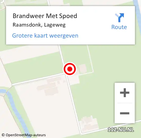 Locatie op kaart van de 112 melding: Brandweer Met Spoed Naar Raamsdonk, Lageweg op 22 februari 2024 22:35