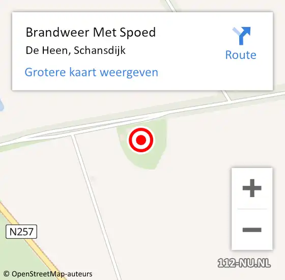 Locatie op kaart van de 112 melding: Brandweer Met Spoed Naar De Heen, Schansdijk op 23 februari 2024 00:13