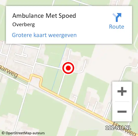 Locatie op kaart van de 112 melding: Ambulance Met Spoed Naar Overberg op 23 februari 2024 01:36