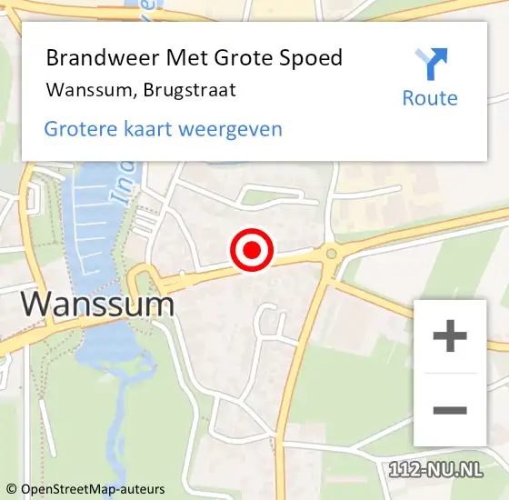 Locatie op kaart van de 112 melding: Brandweer Met Grote Spoed Naar Wanssum, Brugstraat op 23 februari 2024 02:51