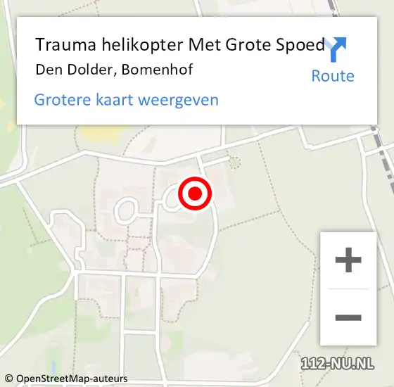 Locatie op kaart van de 112 melding: Trauma helikopter Met Grote Spoed Naar Den Dolder, Bomenhof op 23 februari 2024 07:34