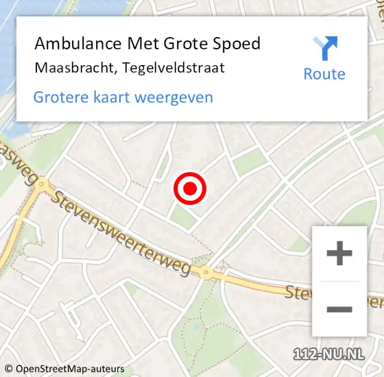 Locatie op kaart van de 112 melding: Ambulance Met Grote Spoed Naar Maasbracht, Tegelveldstraat op 23 februari 2024 10:03