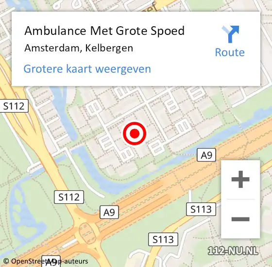 Locatie op kaart van de 112 melding: Ambulance Met Grote Spoed Naar Amsterdam, Kelbergen op 23 februari 2024 10:32