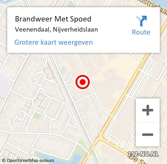 Locatie op kaart van de 112 melding: Brandweer Met Spoed Naar Veenendaal, Nijverheidslaan op 23 februari 2024 11:06