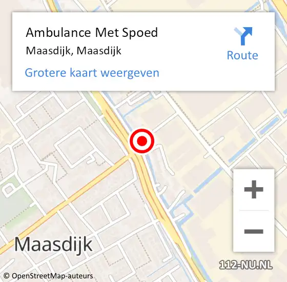 Locatie op kaart van de 112 melding: Ambulance Met Spoed Naar Maasdijk, Maasdijk op 23 februari 2024 12:05