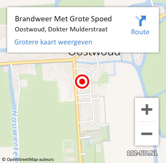 Locatie op kaart van de 112 melding: Brandweer Met Grote Spoed Naar Oostwoud, Dokter Mulderstraat op 23 februari 2024 12:29