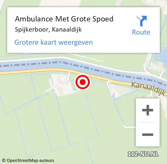 Locatie op kaart van de 112 melding: Ambulance Met Grote Spoed Naar Spijkerboor, Kanaaldijk op 23 februari 2024 13:26