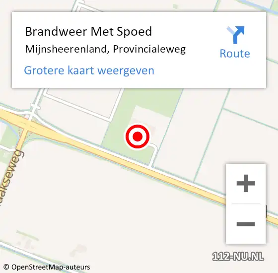 Locatie op kaart van de 112 melding: Brandweer Met Spoed Naar Mijnsheerenland, Provincialeweg op 23 februari 2024 13:44
