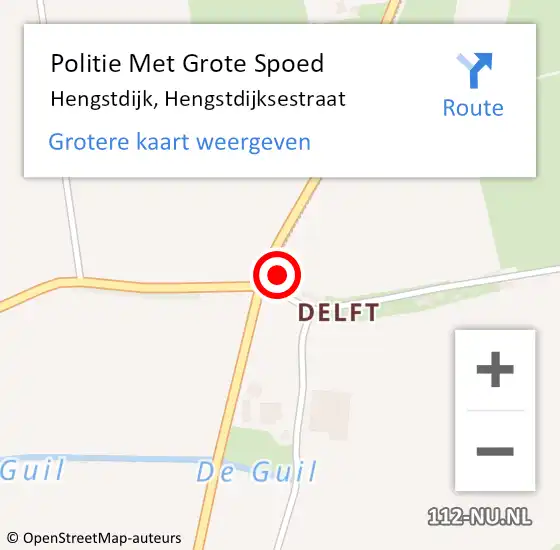 Locatie op kaart van de 112 melding: Politie Met Grote Spoed Naar Hengstdijk, Hengstdijksestraat op 23 februari 2024 14:35