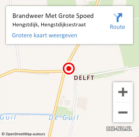 Locatie op kaart van de 112 melding: Brandweer Met Grote Spoed Naar Hengstdijk, Hengstdijksestraat op 23 februari 2024 14:35