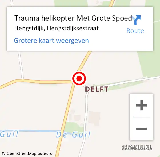 Locatie op kaart van de 112 melding: Trauma helikopter Met Grote Spoed Naar Hengstdijk, Hengstdijksestraat op 23 februari 2024 14:54
