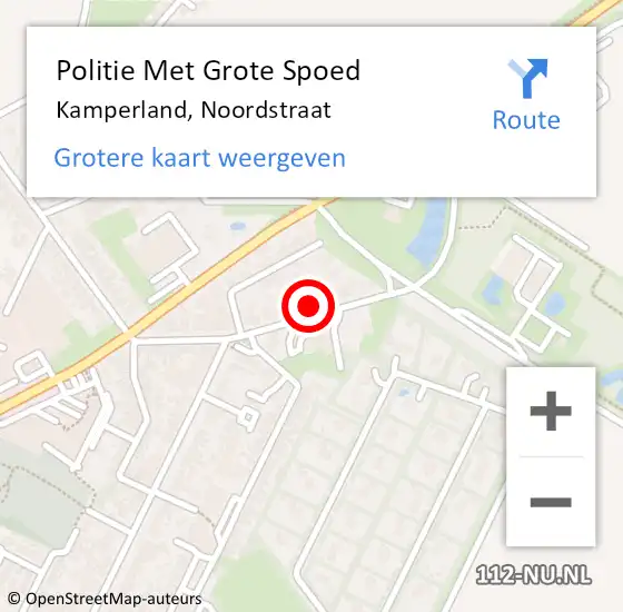 Locatie op kaart van de 112 melding: Politie Met Grote Spoed Naar Kamperland, Noordstraat op 23 februari 2024 15:43