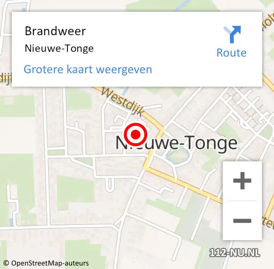 Locatie op kaart van de 112 melding: Brandweer Nieuwe-Tonge op 23 februari 2024 15:59